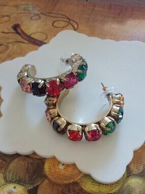 Rainbow Half-Hoops/Pierced